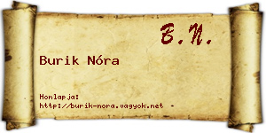 Burik Nóra névjegykártya